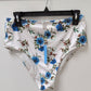 POPVIL White/Blue Floral Print Bikini Bottoms