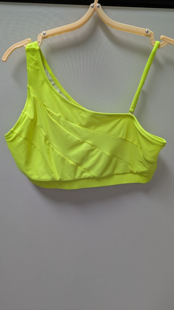POPVIL Electric Yellow Convertible One-Shoulder Swim Top