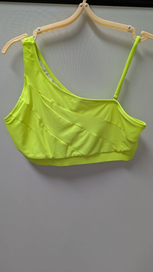 POPVIL Electric Yellow Convertible One-Shoulder Swim Top