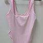 Good American Pink Square-Neck Bodysuit