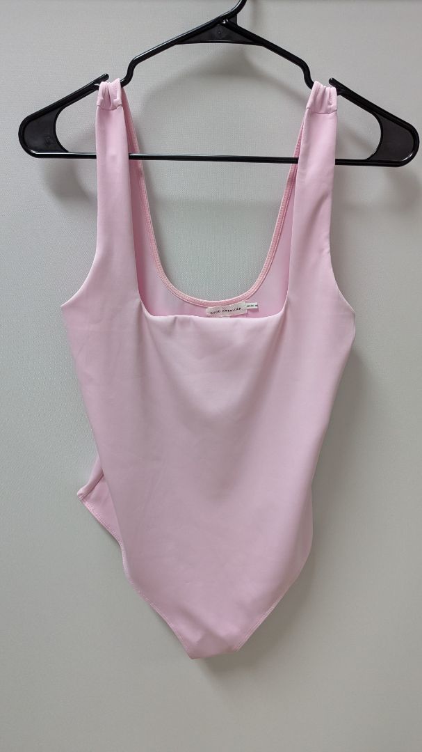 Good American Pink Square-Neck Bodysuit