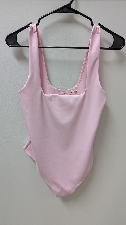 Good American Pink Square-Neck Bodysuit