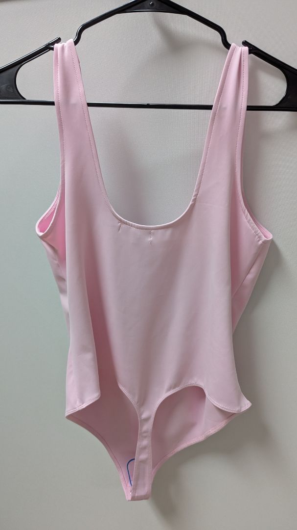 Good American Pink Square-Neck Bodysuit