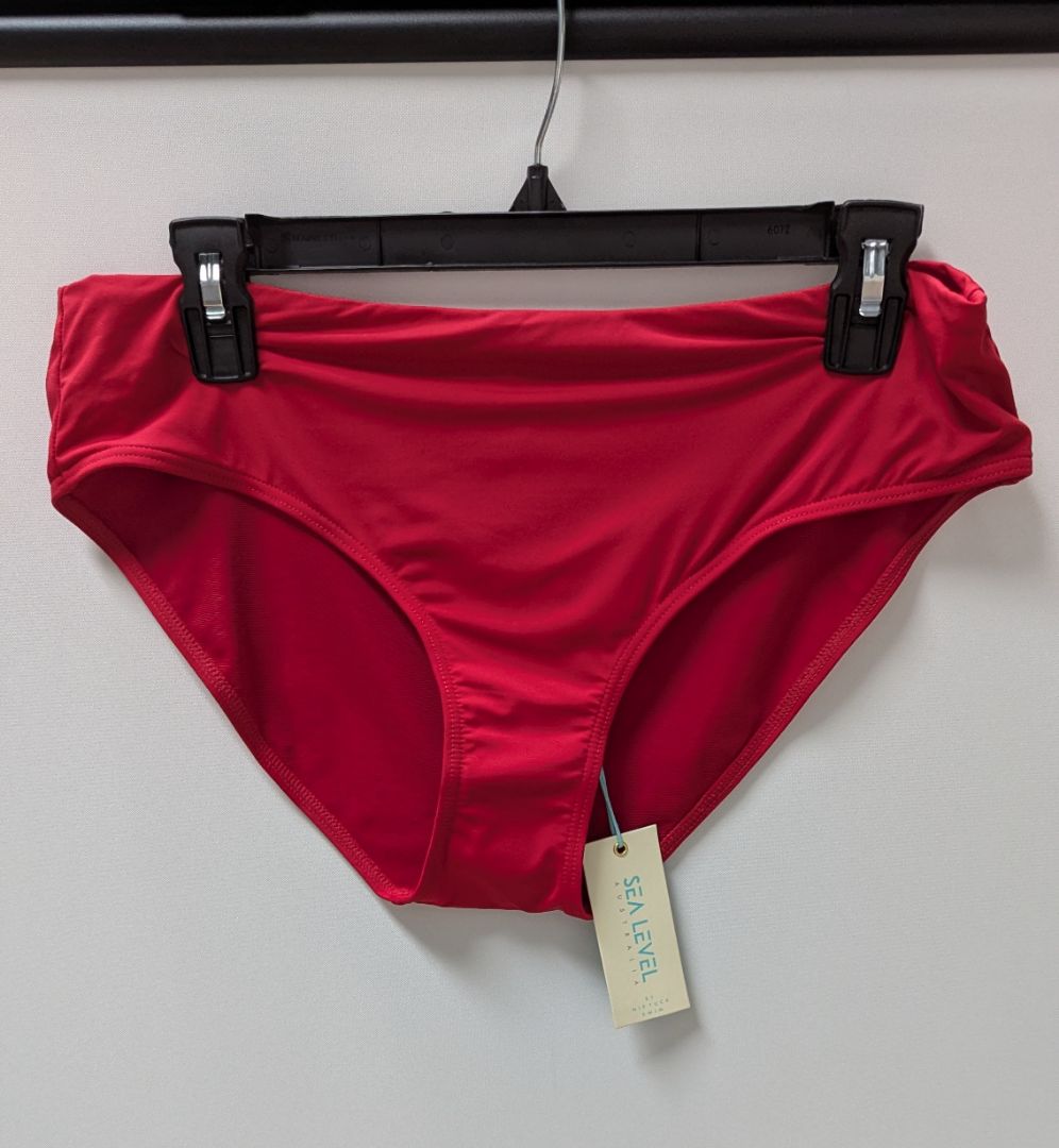 SEA LEVEL Red Essentials Mid Bikini Swim Bottoms