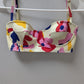 Kate Spade Ivory Summer Floral Smocked Bralette Bikini Top