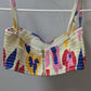 Kate Spade Ivory Summer Floral Smocked Bralette Bikini Top