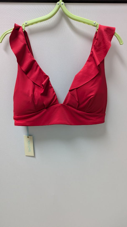 SEA LEVEL Red Essentials Frill Bra Swim Top