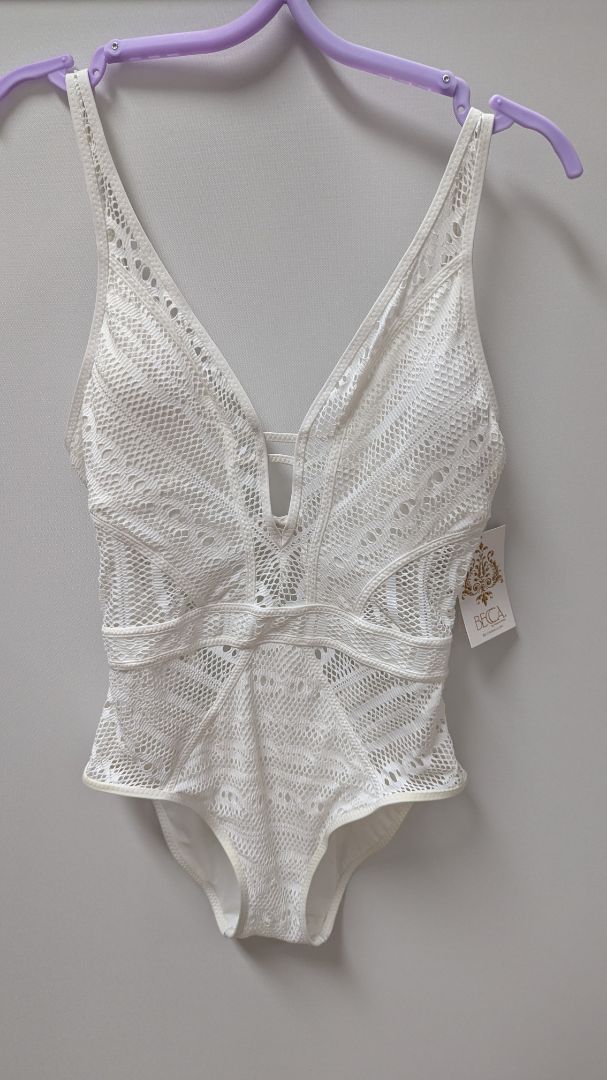 BECCA by Rebecca Virtue White Crochet Swimsuit