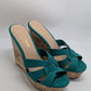 Fashion Nova Turquoise Knotted Wedge Sandals