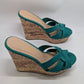 Fashion Nova Turquoise Knotted Wedge Sandals