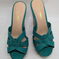 Fashion Nova Turquoise Knotted Wedge Sandals