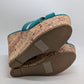 Fashion Nova Turquoise Knotted Wedge Sandals