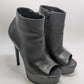 Steve Madden Black Maverick Leather Peep-Toe Ankle Boots