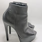 Steve Madden Black Maverick Leather Peep-Toe Ankle Boots