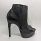 Steve Madden Black Maverick Leather Peep-Toe Ankle Boots
