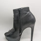 Steve Madden Black Maverick Leather Peep-Toe Ankle Boots