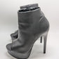 Steve Madden Black Maverick Leather Peep-Toe Ankle Boots