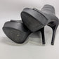 Steve Madden Black Maverick Leather Peep-Toe Ankle Boots