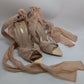 Liliana Beige Tie-Up Metallic Toe Heeled Sandals