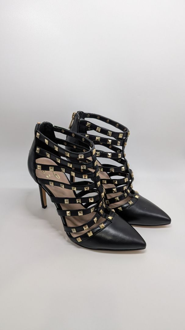 MIX NO.6 Black Danela Pump Studded Caged Heels