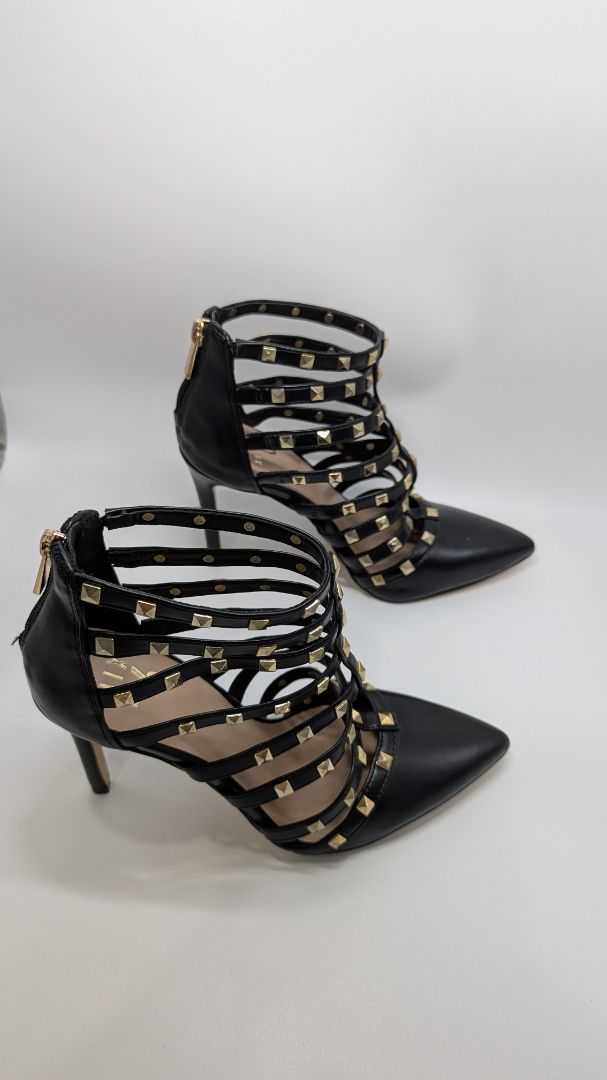 MIX NO.6 Black Danela Pump Studded Caged Heels