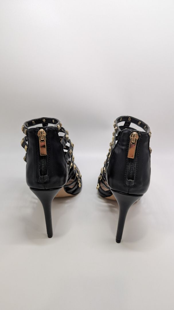 MIX NO.6 Black Danela Pump Studded Caged Heels