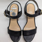Nine West Black/Tan Amye Ankle Strap Wedge Sandals