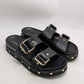 BCBGeneration Black/Gold Bamba Platform Sandals