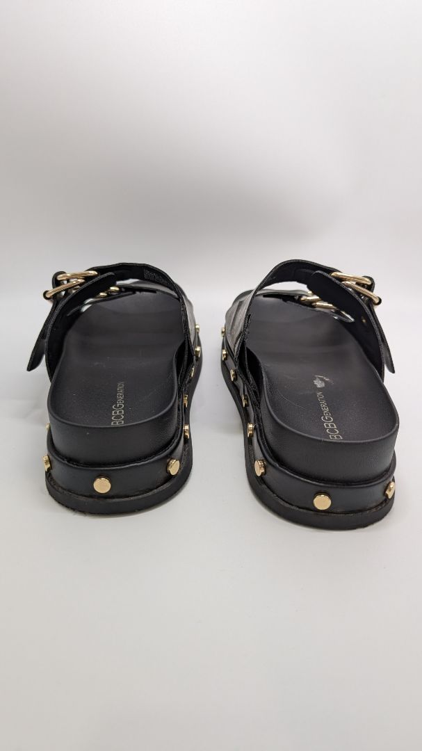 BCBGeneration Black/Gold Bamba Platform Sandals