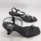 GBG Los Angeles Black Leah Snake Print Heeled Sandals