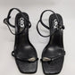 GBG Los Angeles Black Leah Snake Print Heeled Sandals
