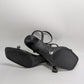 GBG Los Angeles Black Leah Snake Print Heeled Sandals