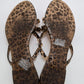 Olivia Miller Leopard Print Jelly Sandals with Bow