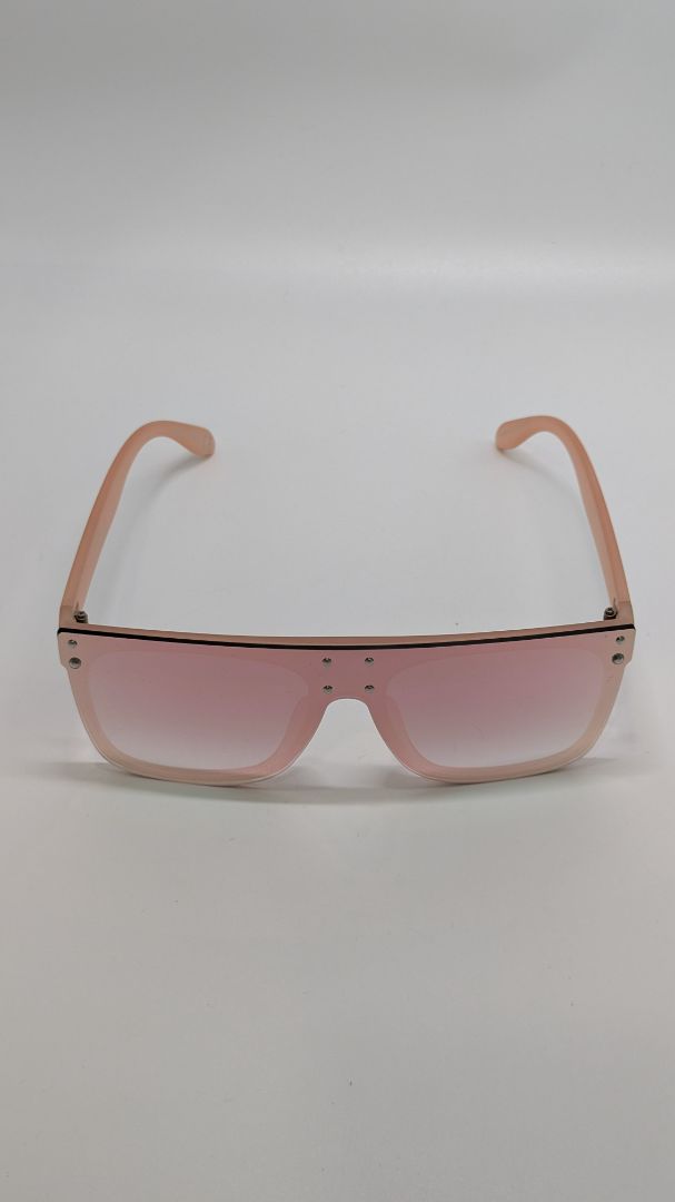 Fashion Nova Rose Gold/Pink Shield Sunglasses