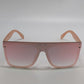 Fashion Nova Rose Gold/Pink Shield Sunglasses