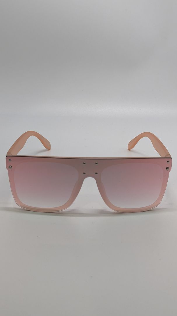 Fashion Nova Rose Gold/Pink Shield Sunglasses