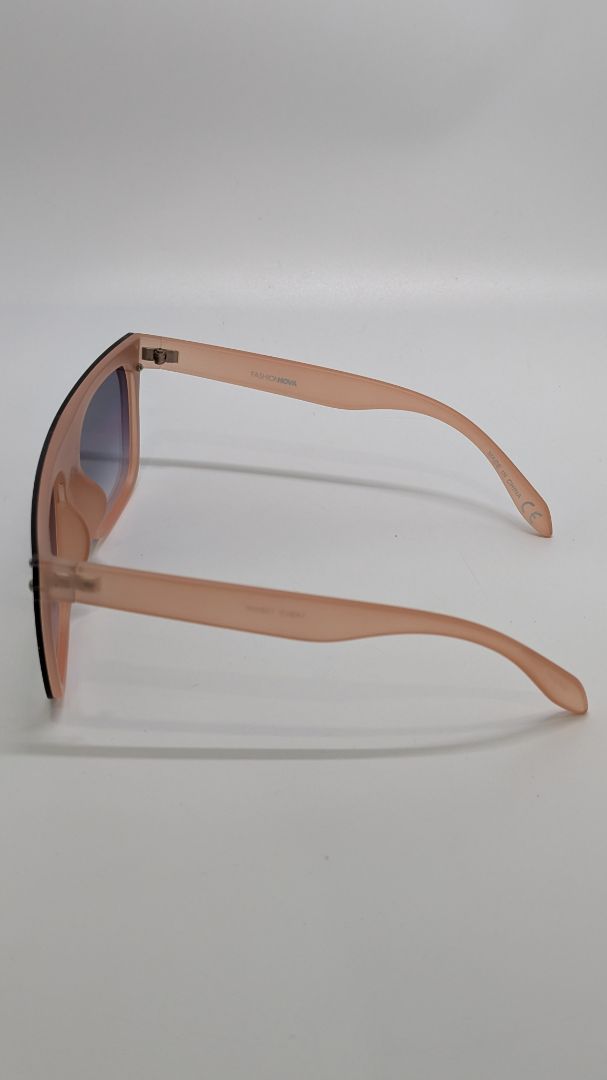 Fashion Nova Rose Gold/Pink Shield Sunglasses