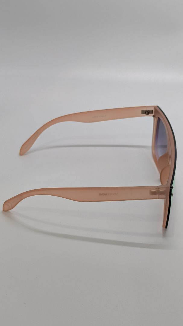 Fashion Nova Rose Gold/Pink Shield Sunglasses