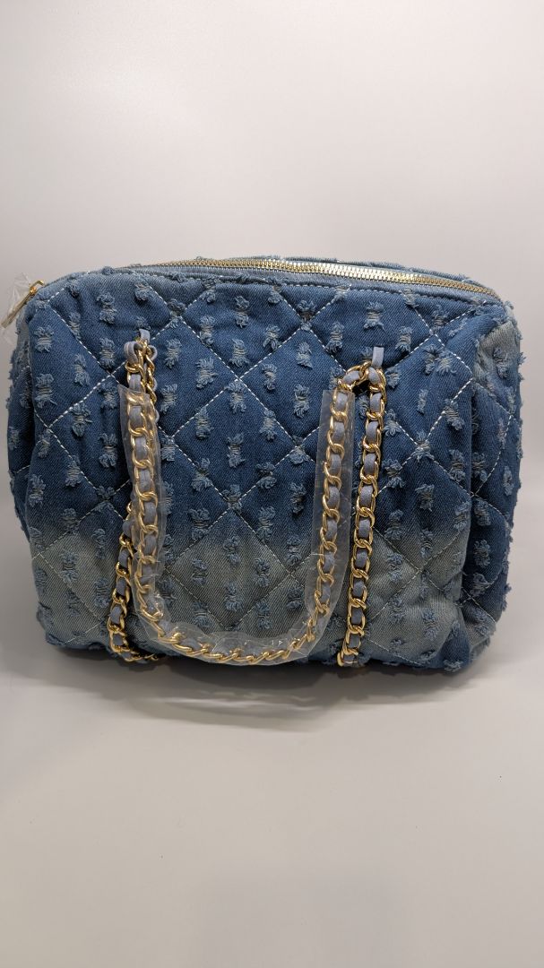 Medium Wash Distressed Denim Purse