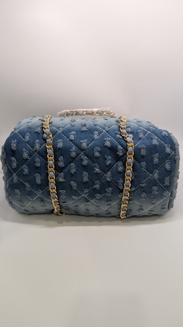 Medium Wash Distressed Denim Purse