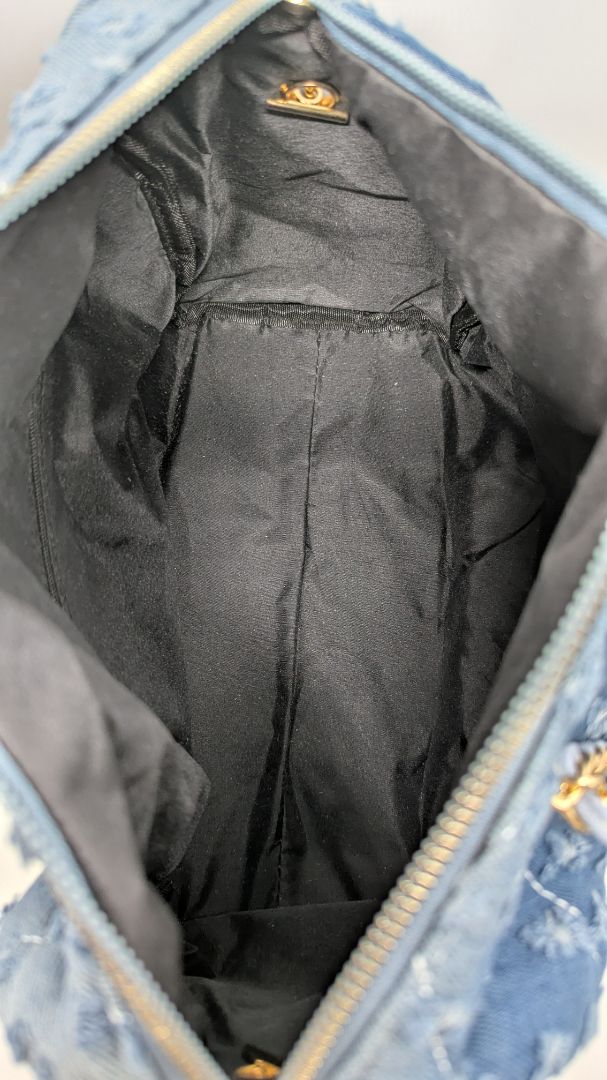 Medium Wash Distressed Denim Purse