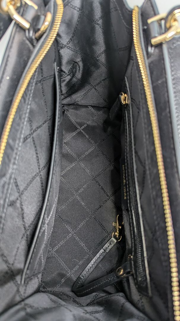 Michael Kors Black Leather Whitney Satchel Purse