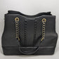 Black Faux Leather Convertible Tote Bag Purse