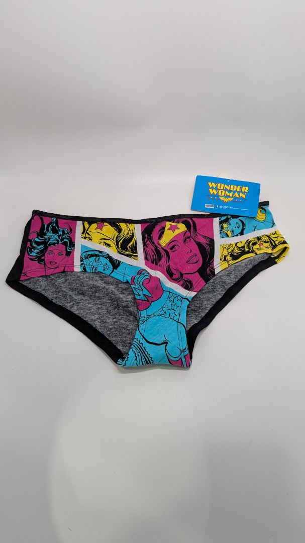 Wonder Woman Black/Multicolor Comic Hipster Panty