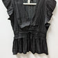 Joie Black V-Neck Pleated Peplum Blouse