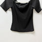 H&M Black Ribbed Off-The-Shoulder Blouse