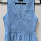 1.STATE Light Blue Smocked Front-Tie Peplum Blouse