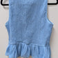 1.STATE Light Blue Smocked Front-Tie Peplum Blouse