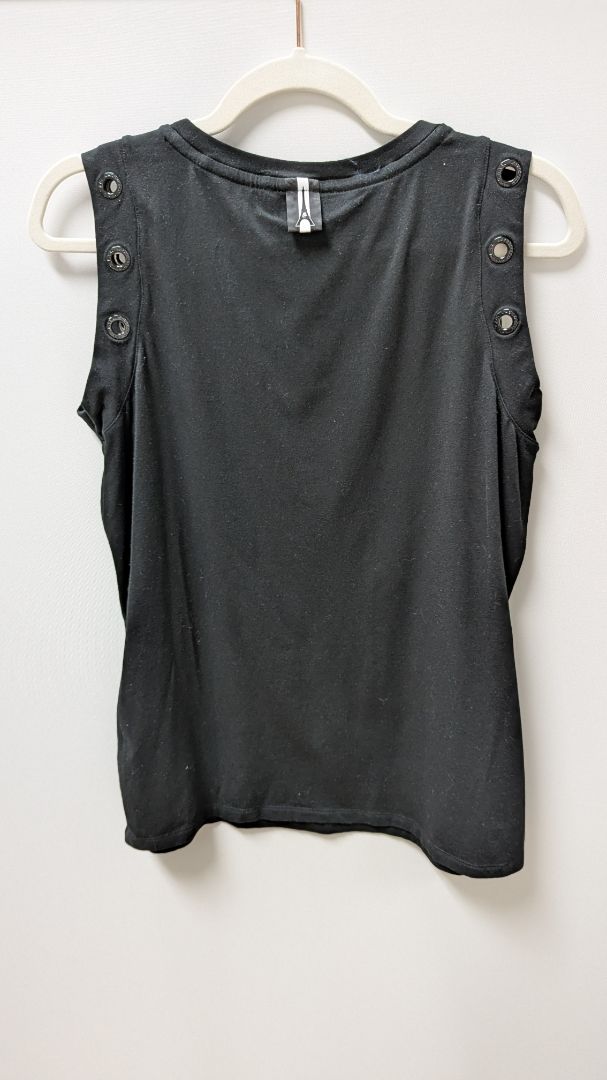 Karl Lagerfeld Paris Black Sleeveless Rivet Tank