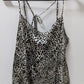 BCBGMAXAZRIA Black Animal Print Sleeveless Blouse